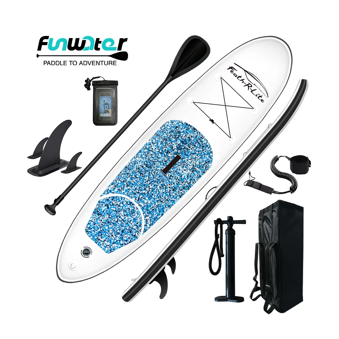 

FUNWATER SUP Drop shipping sup inflatable paddle board drop stitch folding paddle board prone paddle board for unisex