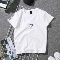 

2019 Summer Couples Lovers T-Shirt for Women Casual White Tops Tshirt