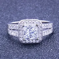 

SKA 18 karat white gold ring wedding rings wholesale zircon ring