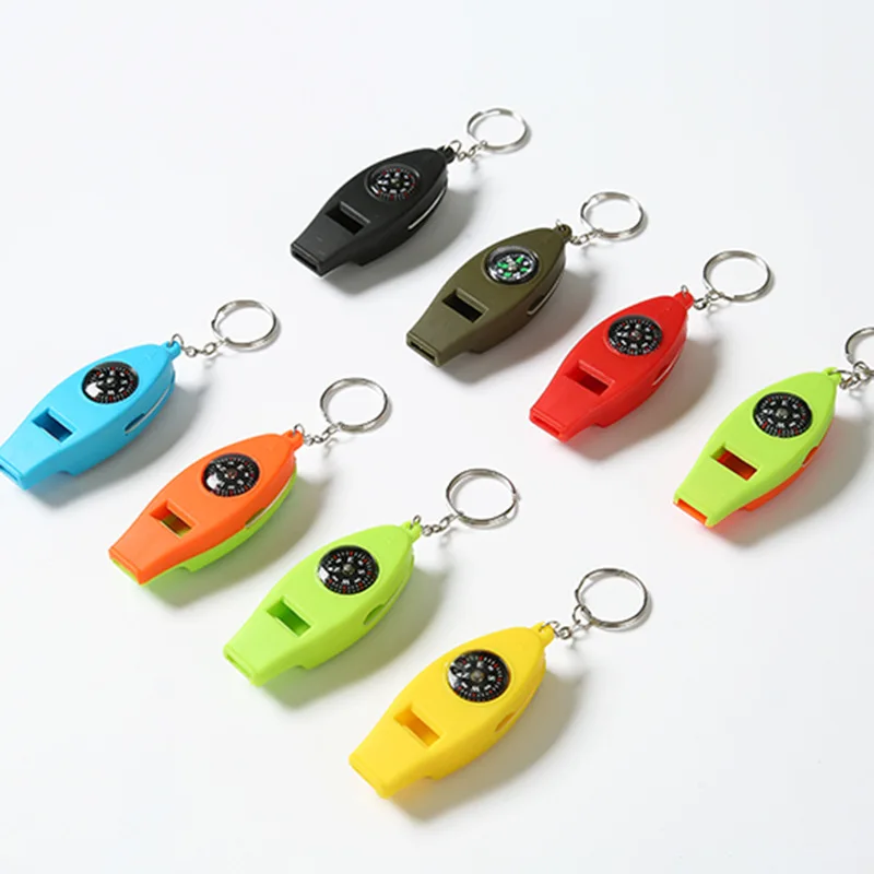 

Outdoor Lifesaving Compass Whistle pendant Multifunctional whistle Compass Key chain