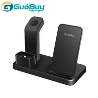 

3in1 10W QI Fast Charger Stand Cradle Holder Wireless Charging Station For iWatch Air pods Mobile Phone