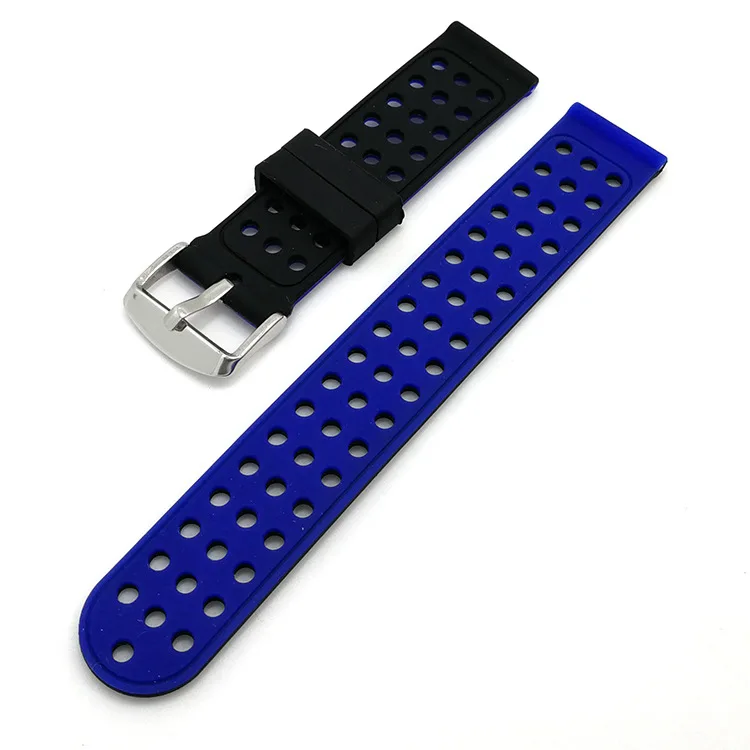 

2 Tones Double-faced Tropical Soft Silicone Rubber Watch Strap Band 18 20 22 24 mm