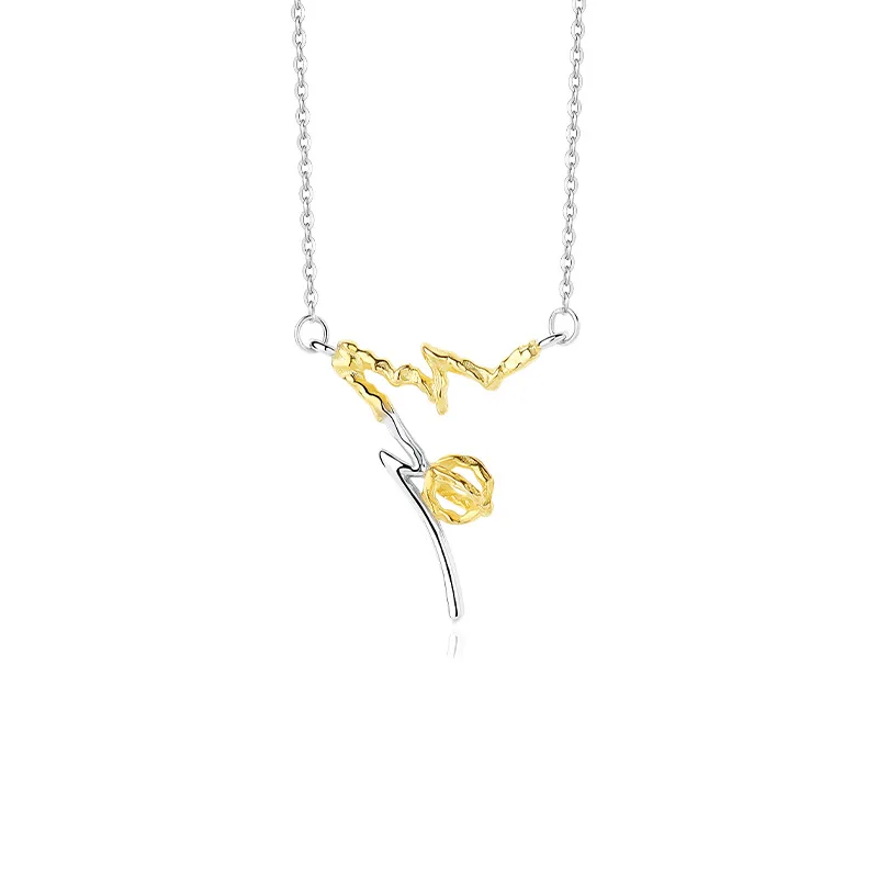 

VIANRLA 925 Sterling Silver Abstract Minimalist Necklace For Women Jewelry Wholesale Free Laser Logo