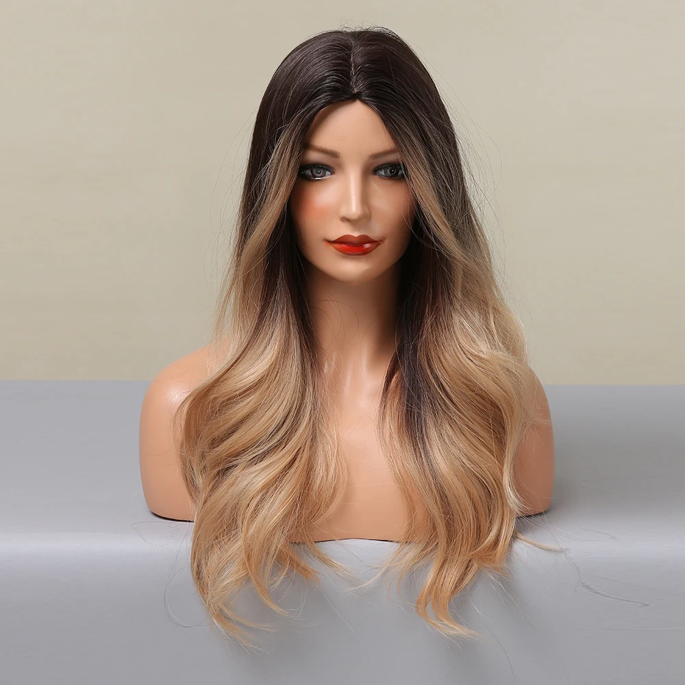 

BVR Wholesale Wave Brown Blonde Japanese Fiber Heat Resistant Synthetic Wigs