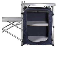 

Folding Camping Kitchen Cabinet Portable Picnic Table Cooking Food Storage