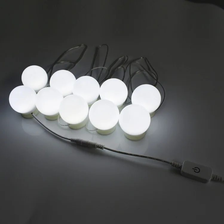 
4m LED Vanity Mirror Lights Kit, Make up Lights with 10 dimmable light bulb, three light color modes makeup mirrors light 