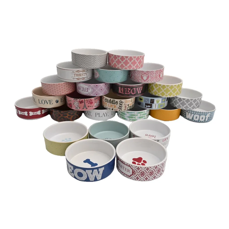 

Factory Directly Drop Shipping Small MOQ standup ceramic pew holesale Custom Designer ceramic dog bowl design dog bowl ceramic, As picture.