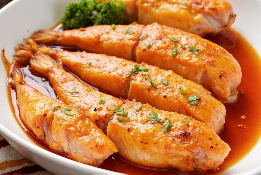 Homemade ginger fish soup with salmon pieces and vegetables in clear broth