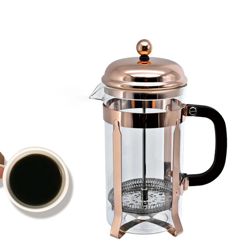 

Presse a Cafe Hand Espresso Glass 600ml Make Filter Coffee Pot French Press with Water Boiling Option, White color and oem color
