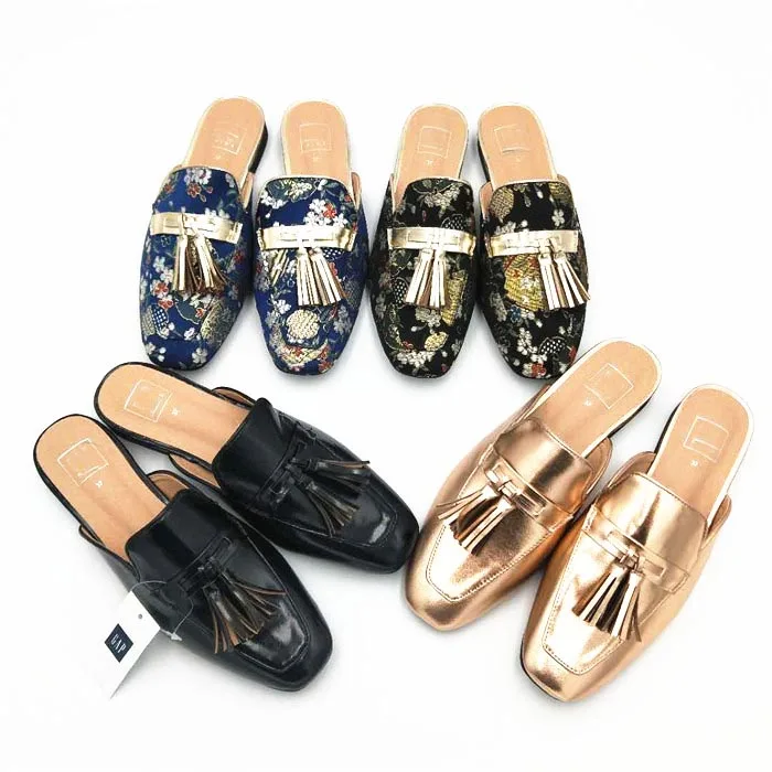 

2020 lady fashion comfort flat strap slide mules slippers sandals shoes for women, As photos