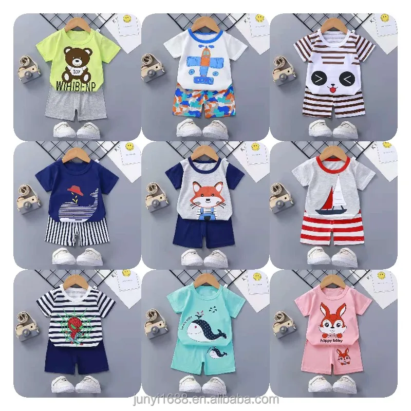 

Summer new children's boy suit short sleeve cute cartoon children gentleman boy suit