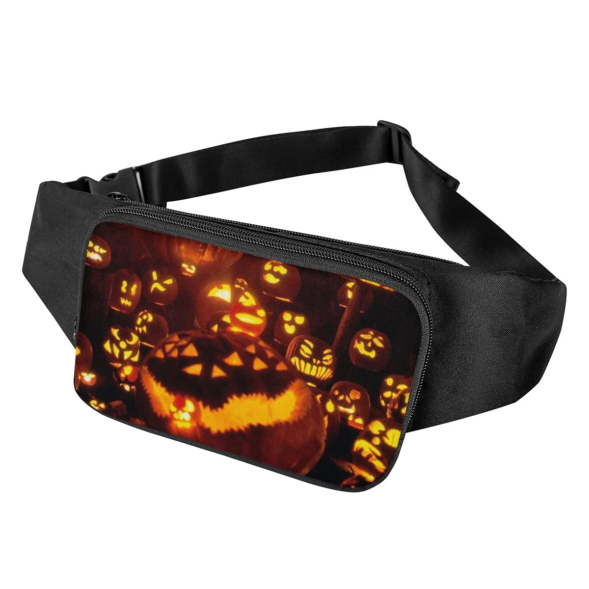 

Low price custom Halloween pumpkin print running pocket men and women waterproof and easy anti-theft pockets in stock, Custom picture