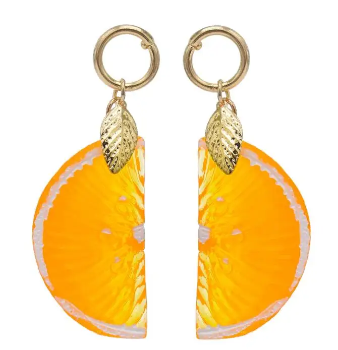 

Fashion Three-dimensional Simulation Orange Fruit Earrings Female Jewelry
