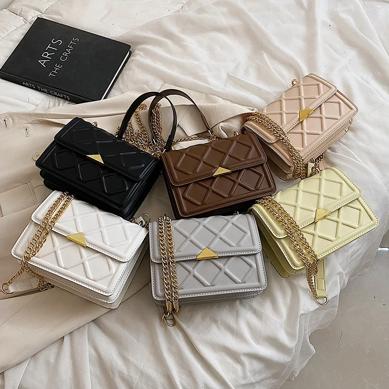 

New fashion handbag 2022 young Lady leather design chain fashion women bags purses for girls