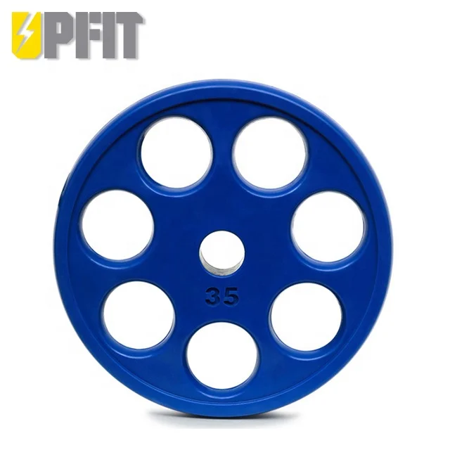 

UPFIT Competitive Price Best Selling weight lifting 7 hole colorful rubber bumper plate for gym training