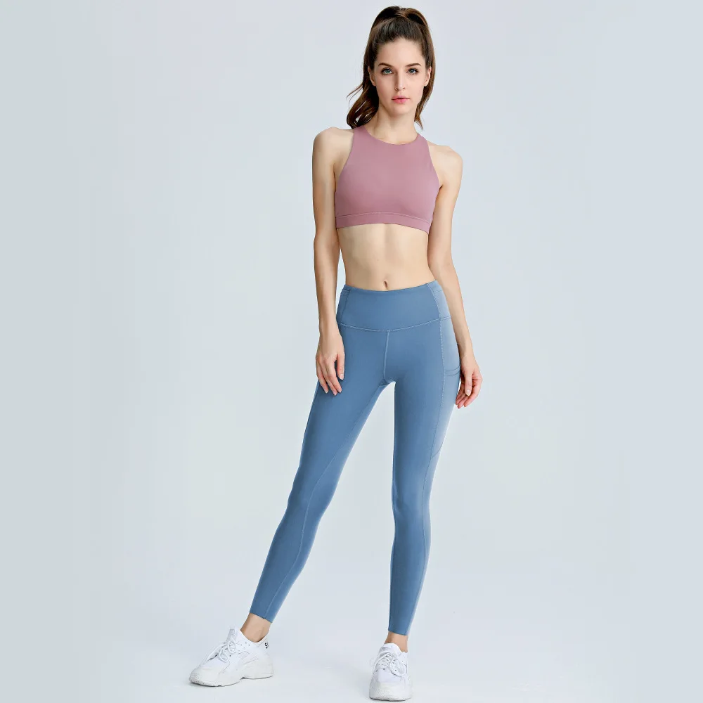 

Women High Rise Compression Base Layer Running Gym Leggings With Pockets, Customized color