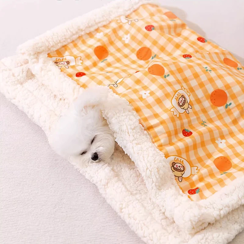 

Fast Shipping Wholesale Manufacturer Print Winter Warm Deep Sleeping Cotton Fleece Dog Cat Pet Blanket