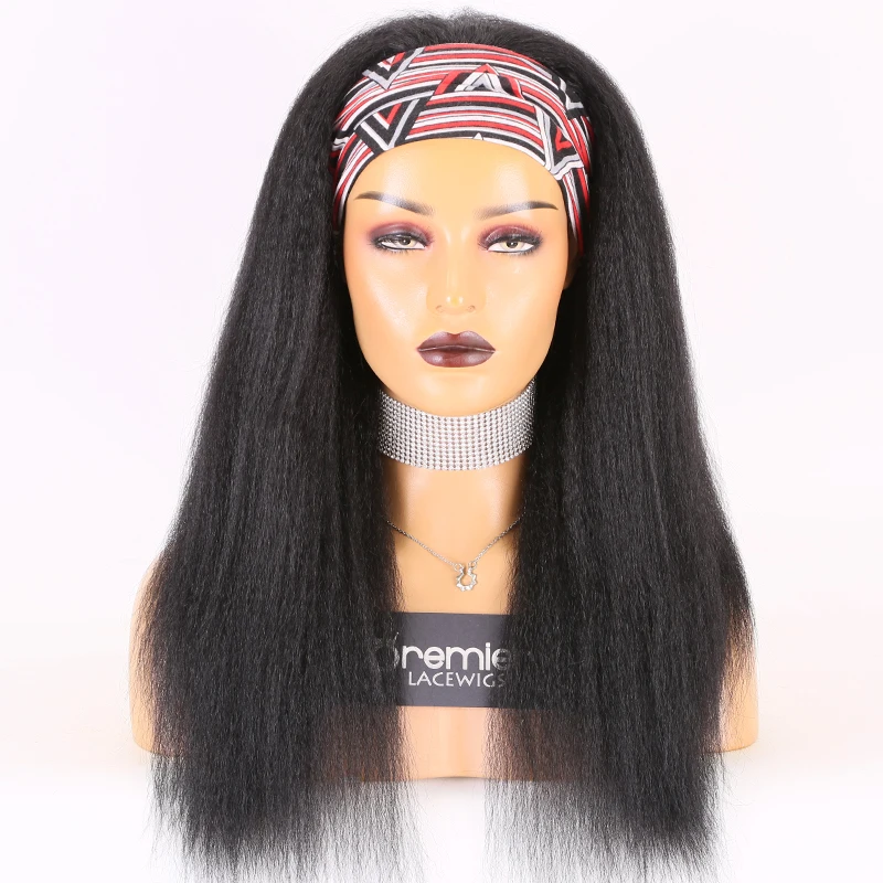 

Premier Brazilian Human Hair Wholesale Kinky Straight Headband Wigs For Black Women