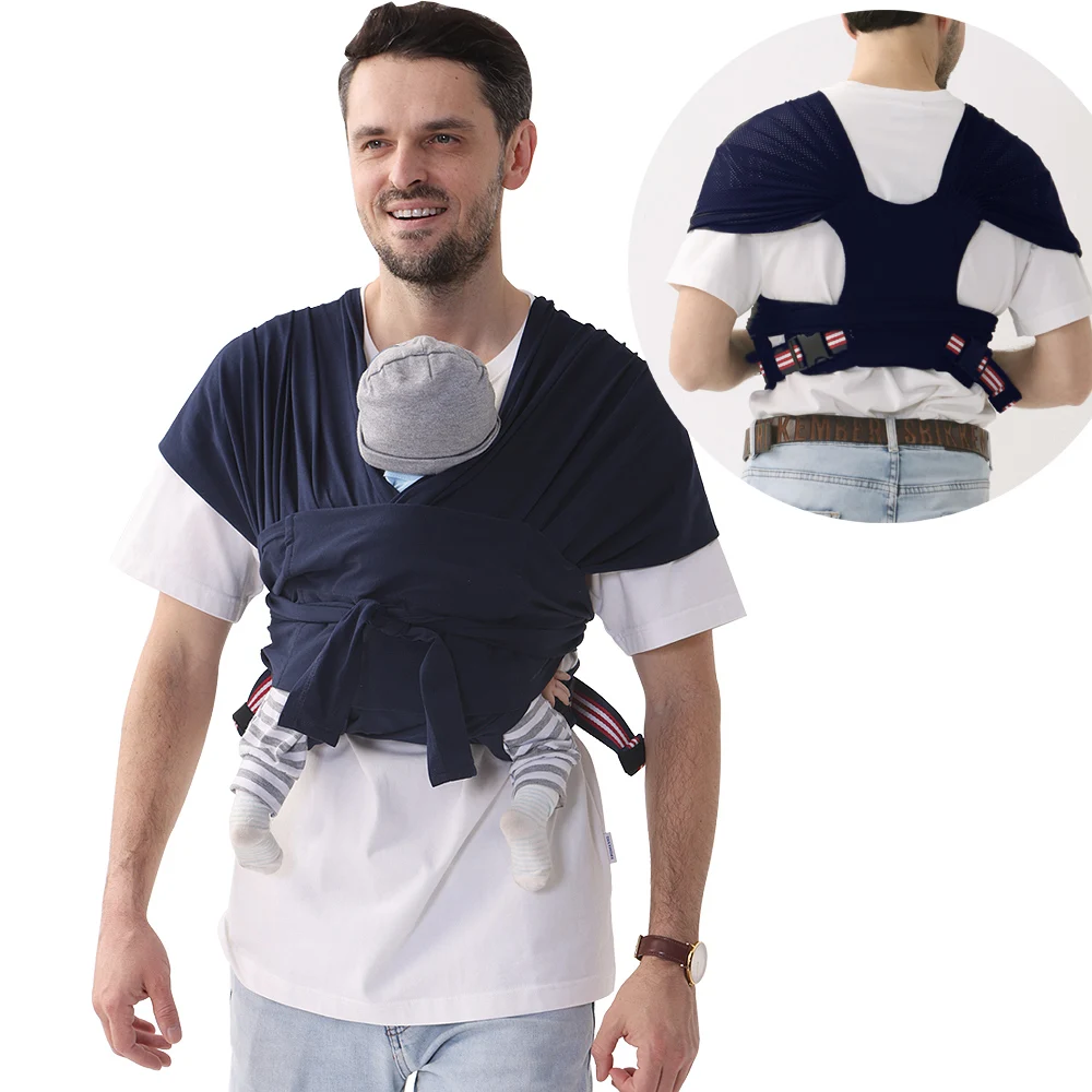 

Factory Soft Convenient Soft Comfortable Polyester Baby Carrier Wrap Sling for Babies toddlers up to 20kg 44lbs, Customized