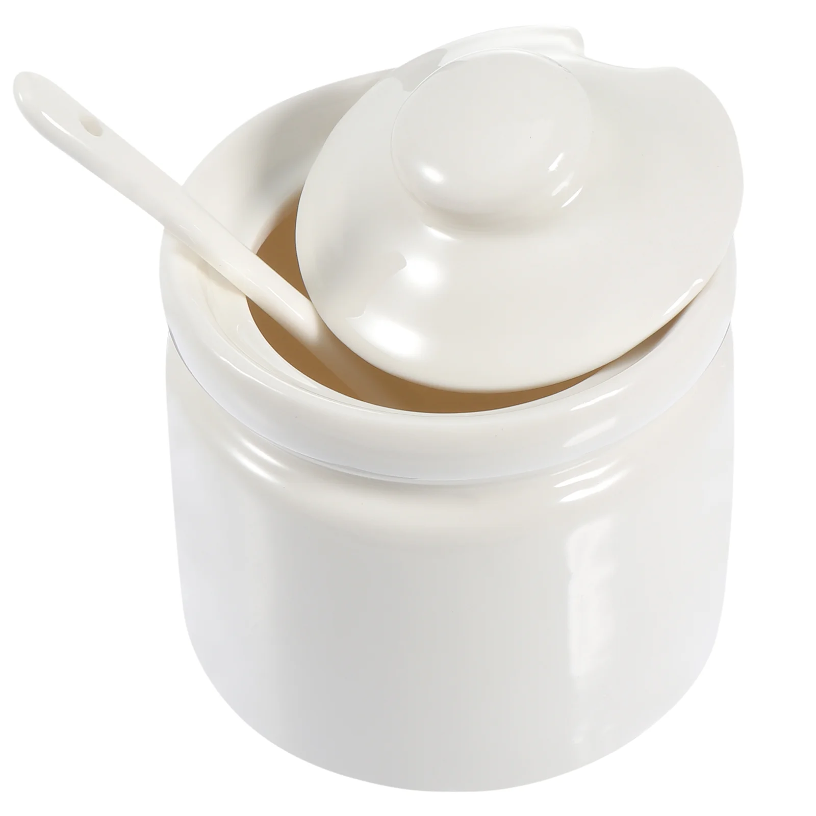 

1Pc Ceramic Sugar Jar With spoon Durable Water Coffee Candy Holder Practical Milk Container