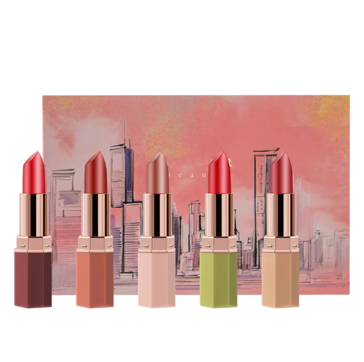 

New arrival female premium luxury lipstick private label nature organic matte lipstick set