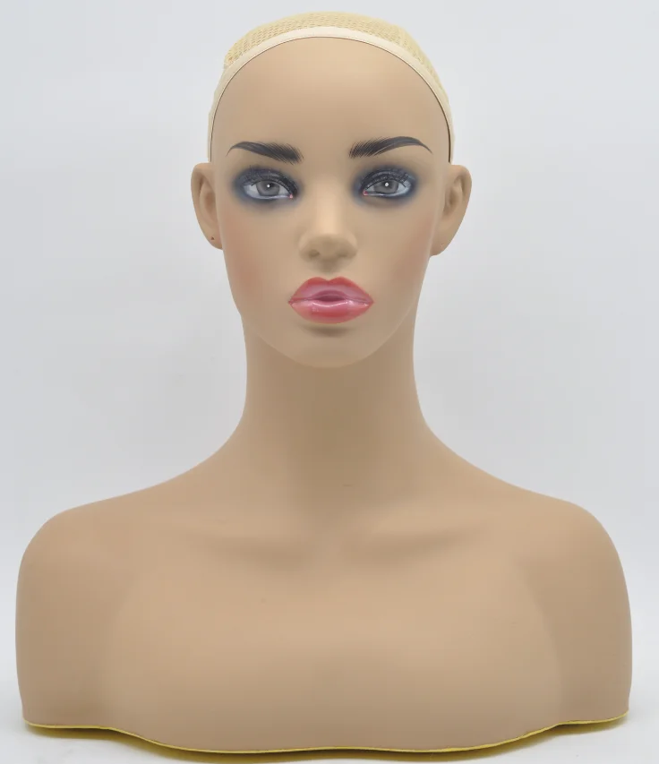 

Half Body PVC mannequin head customized color, As picture