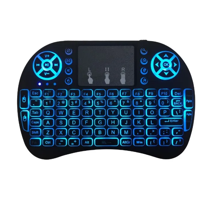 

2020 Hot selling Backlight 2.4GHz i8 mini Wireless Keyboard Touch Pad i8 air fly mouse Backlit Keyboard for android tv box