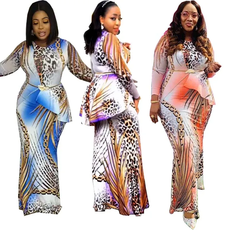 

Houseofsd Elegant Printed Long Sleeve Turkey Maxi Dress African Women Long Prom Dress, Picture shown