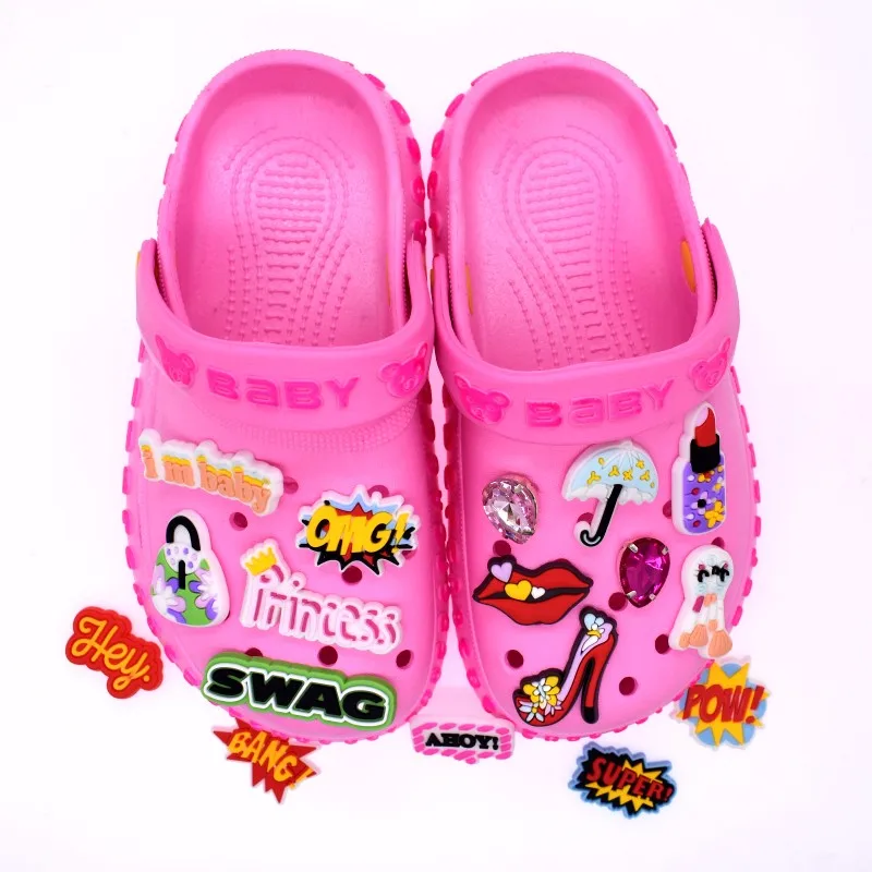 

Amazon Hot Selling Lady Girly Design Woman Clog Accessories/DIY Flat Charms for Shoes Clothes Bags, As picture