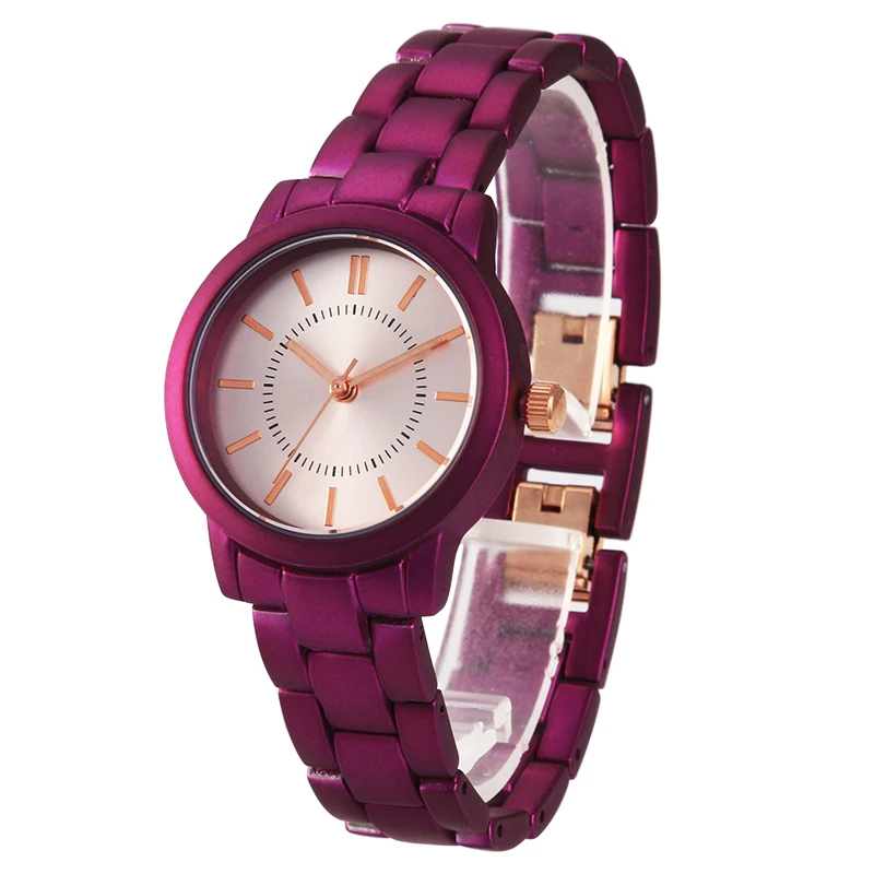 

Pretty Fashion oil plating purple color Quartz Wrist small bracelet watch for ladies, Customized