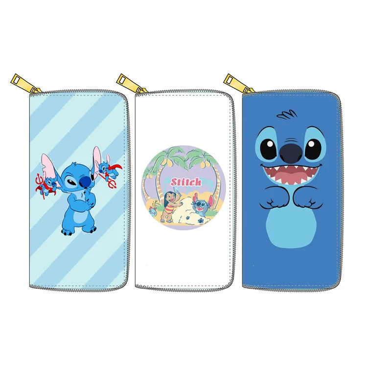 

Hot Sale PU PVC Wallets Child Coin Purse Cartoon Printing Original Lilo and Stitch Zipper Wallet Factory Customized