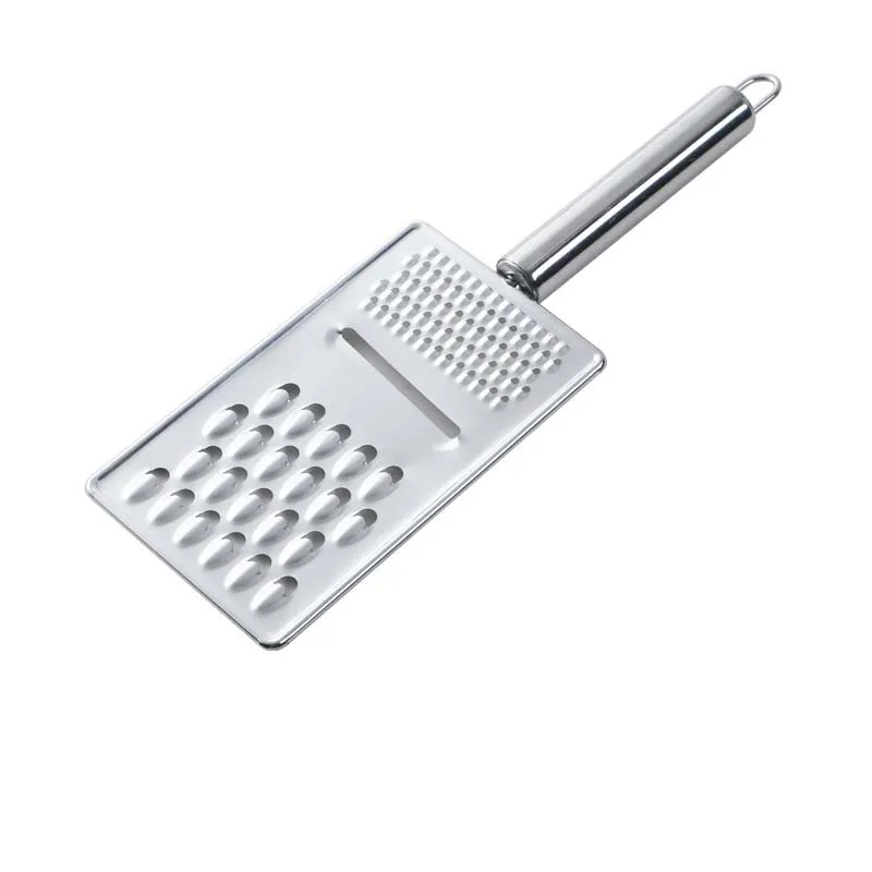 

A1159 Multi-function Vegetable Fruit Grater Long Handle Practical Rotary Slicer Kitchen Tool Stainless Steel Lemon Cheese Grater, Stainless steel color