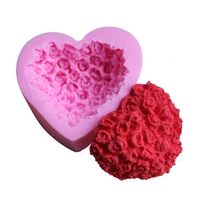 

Love Heart Rose Flower Shape Silicone Fondant Chocolate Cake Soap Mold