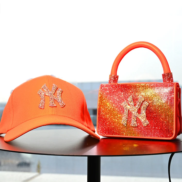 

2021 trends la purse and hat set ny sun visor baseball cap sports new york purse and hat ladies bags handbag set