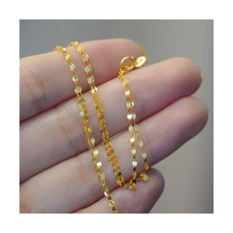 

Gold Supplier Wedding Jewelry Gold Pendant Long Necklace Women 18k solid gold chain 18inch