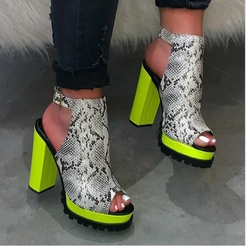 leopard chunky heel boots