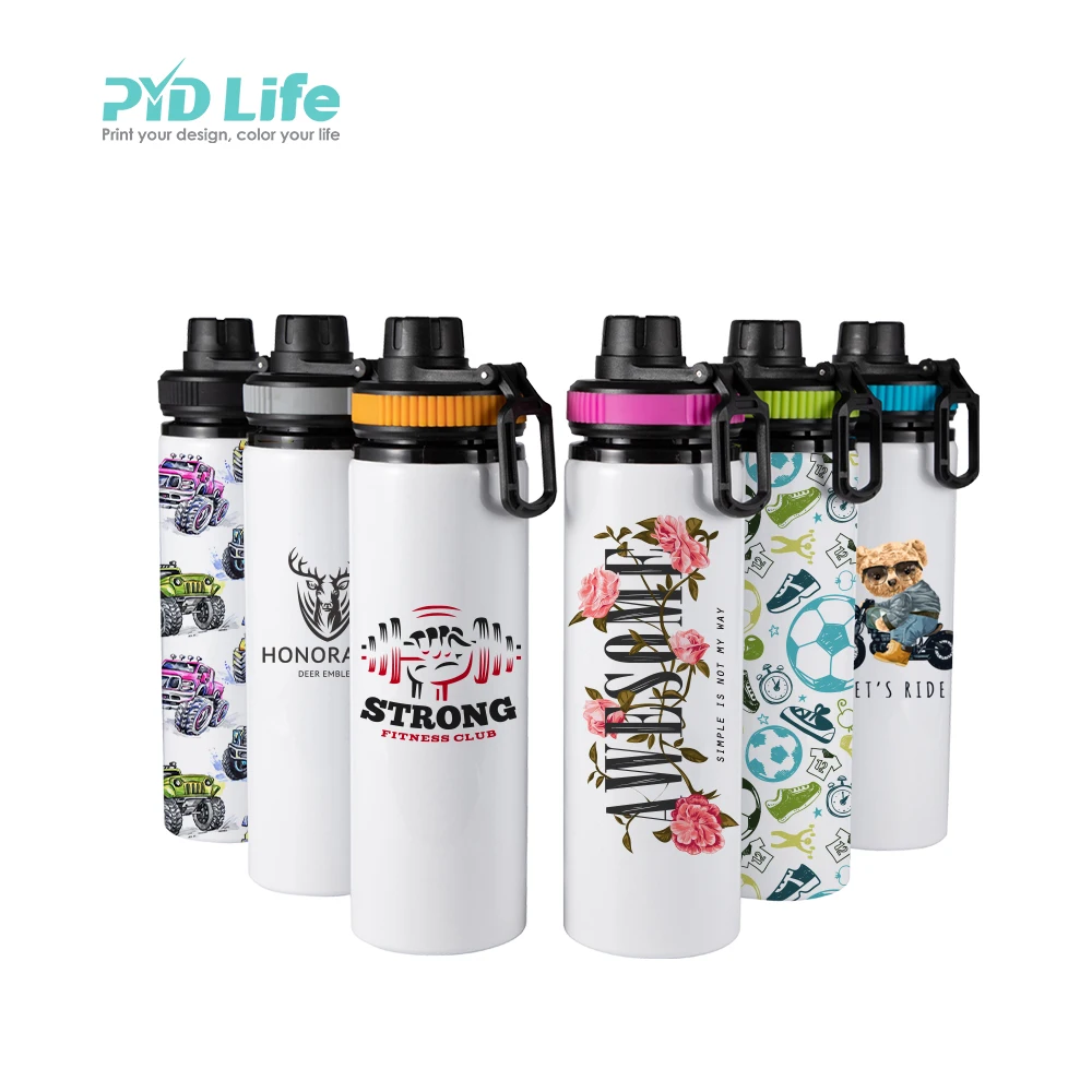 

PYD Life 28 oz 850 ml Promotional White Outdoor Sports Personalized Sublimation Aluminum Water Bottles with Handle Lid