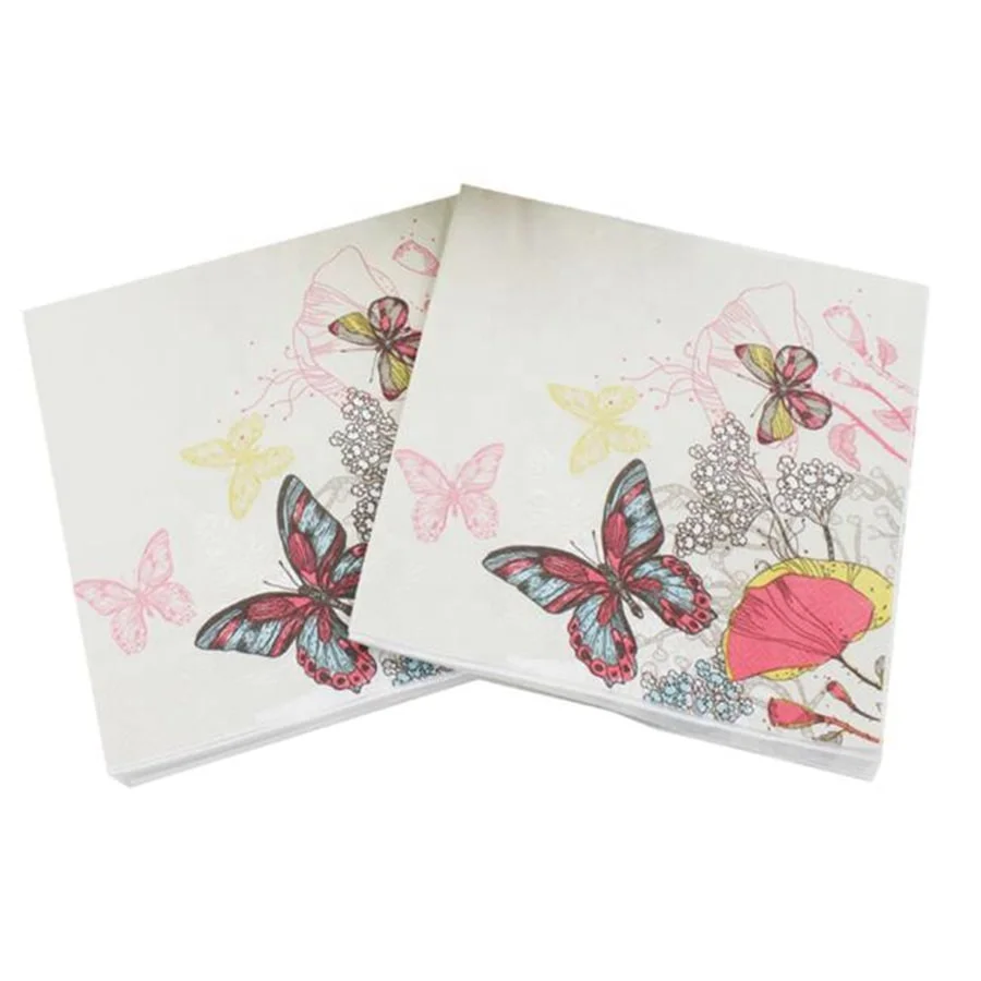 

33x33cm Printed Flower Paper Napkins Colorful Decorative Napkins for Party Wedding Birthday Tableware Decorations, 1-6 color