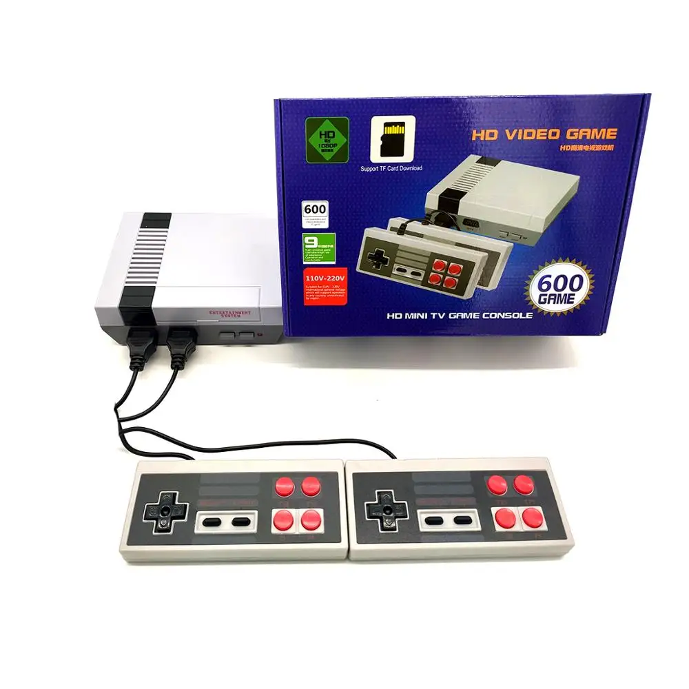 

Mini retro 600 game home TV with two console hd video consoles, Grey