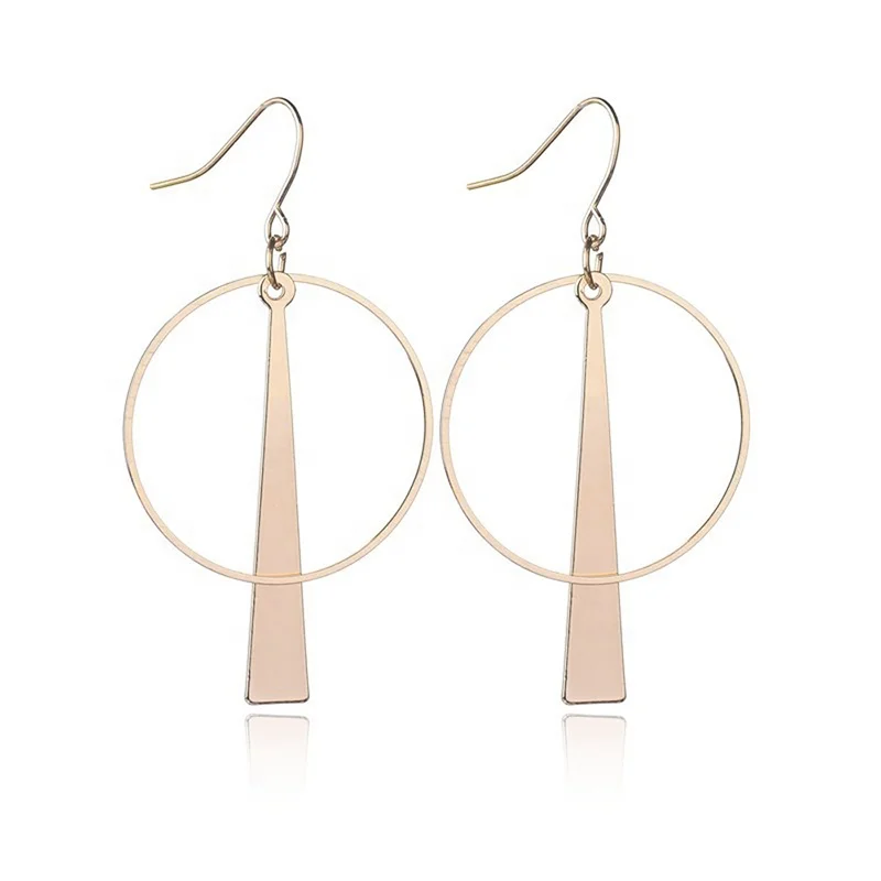 

Golden simple big circle ladies earrings EAC182