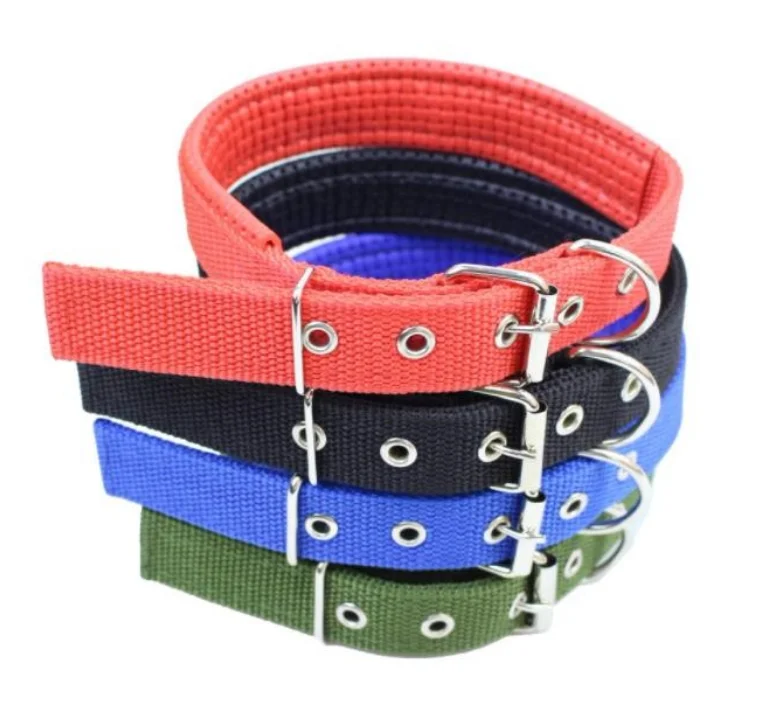 

Sanan Basic Classic Padded Nylon Buckle Pet Collars Solid Color for Small Medium Large Dog Puppy