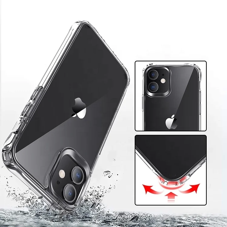 

For iPhone 11 12 Transparent Case, Clear Acrylic Full Protection Slim Mobile Phone Shockproof Case for iPhone 12