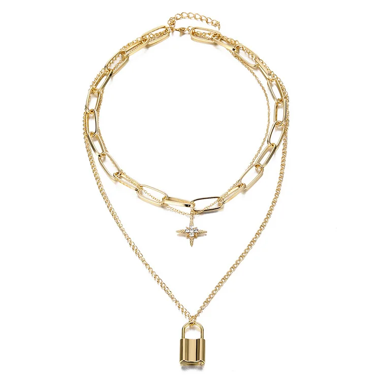 

Wholsesale Jewelry 2 layer necklaces gold plated bangtan boys laser locket necklace