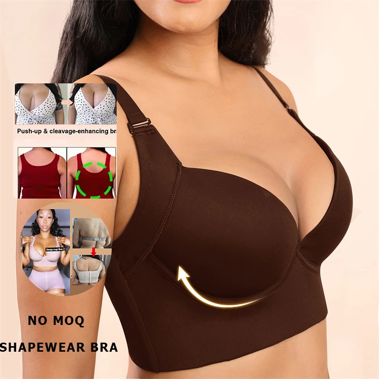 

Hexin Seamless Body Shaper Bra Women Plus Size Breast Lift Deep Cup Bra Hides Back Fat Women Deep Cup Bra