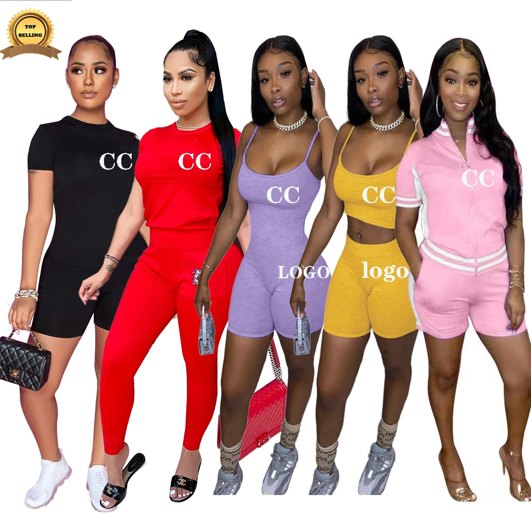 

Dropshipping Outfits Plus Size Print Short Sleeve Tops Sweat Leggings LOGO Set auger 2 Two Piece Pants Sets Women Clothing