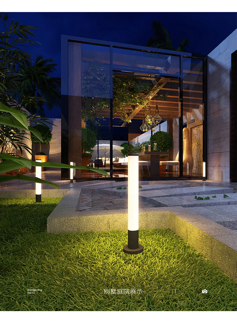 modern landscape pole light waterproof IP44 aluminum park street LED column lamp yard lawn outdoor decorative garden lamp