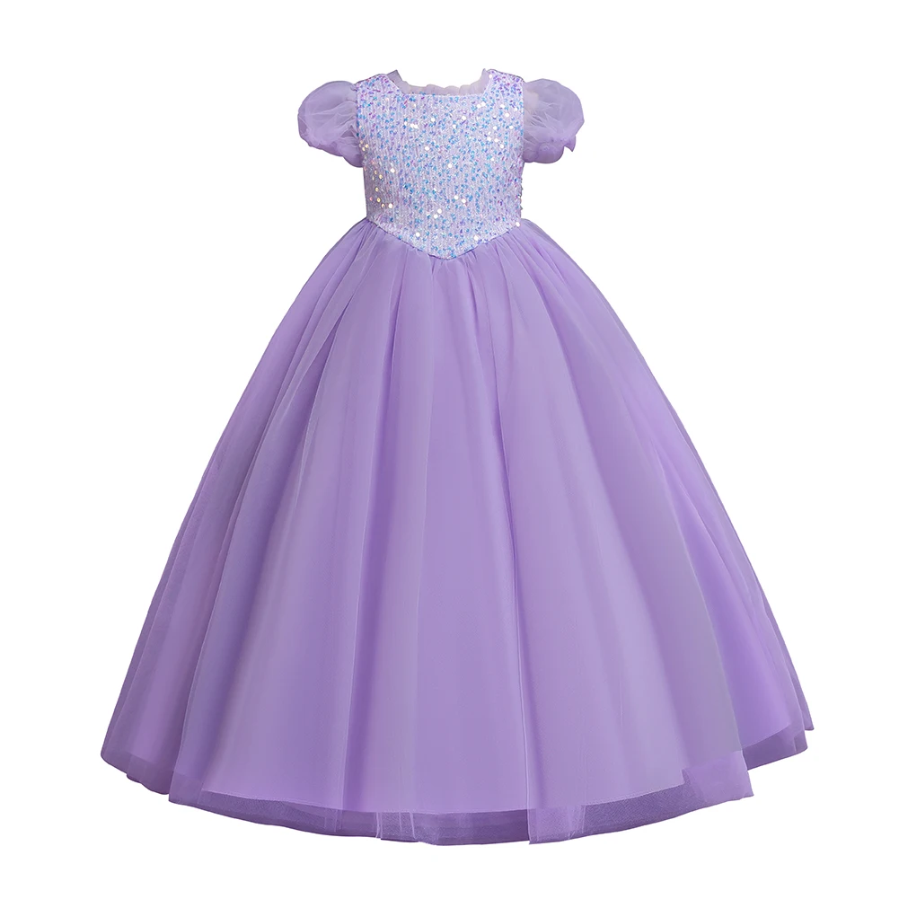 

Korean style kids dress princess round neck kids dress princess multi-layer gauze kids party dress for 12-year-old