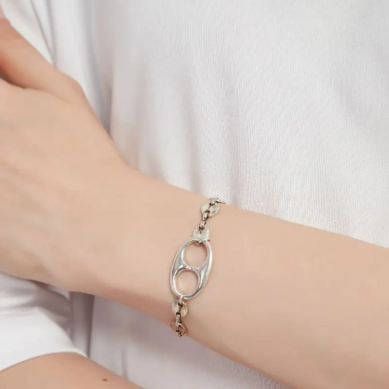 

Clasp Cuban Link ChainJewelry 925 Sterling Silver Bracelet Wide Bangles Chunky Bracelets