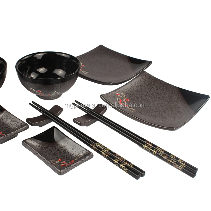 Jade Temple - Ceramic Sushi Set With Dipping Bowl & Chopsticks (1pc) main image 1