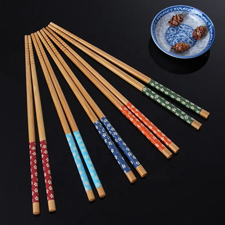 5 Pairs Premium Reusable Chopsticks Set Natural Bamboo Japanese